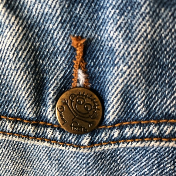 Vintage Denim Jacket w Metallic Flag - Picture 5 of 5